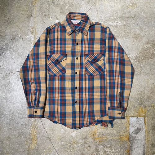 70s FROSTPROOF COTTON CHECK FLANNEL SHIRT