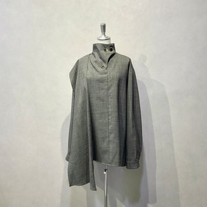 変形衿イレギュラーヘムブラウス / GRAY【mave】