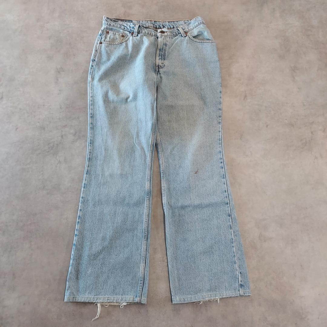 リーバイス517 Levis W33 フレアブーツ 青 古着 90s 21417