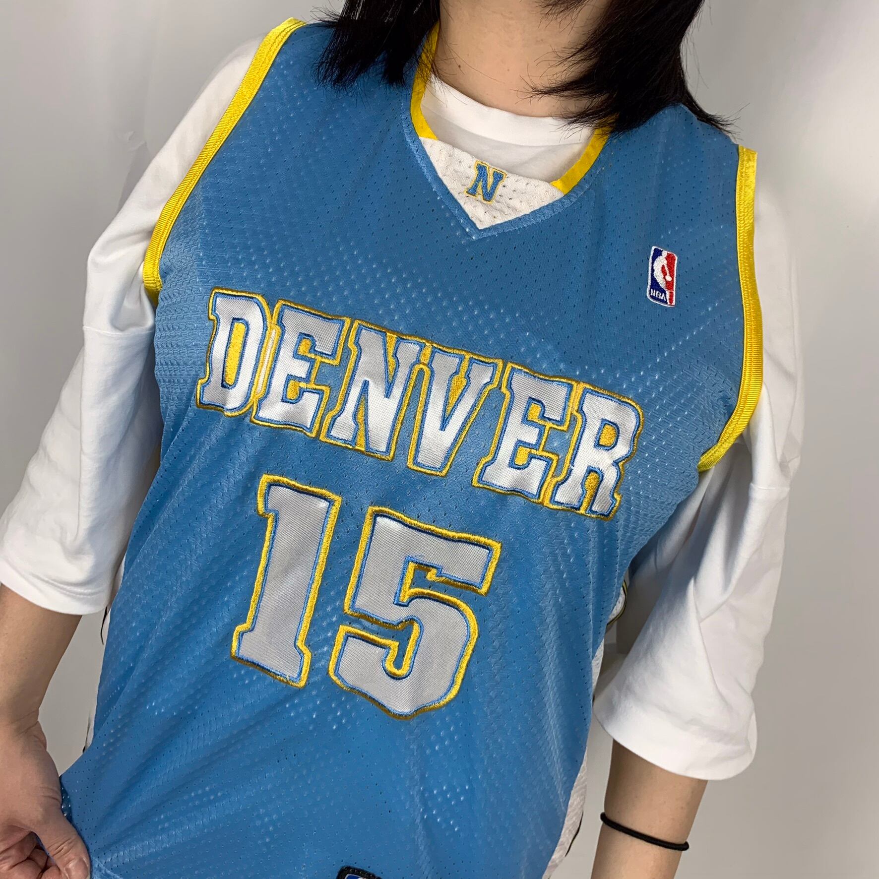 Nba チームロゴ刺繍 バスケ タンクトップ ゲームシャツ ナゲッツ ブルー 古着monster Com