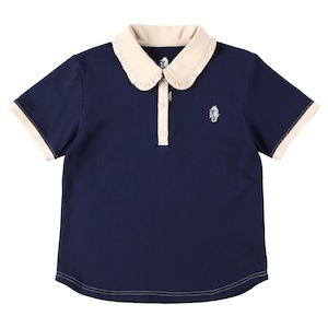 Women Cotton Polo Shirt Blueberry&Mocha (Navy)