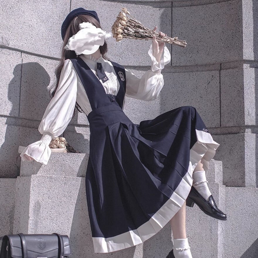 クラロリ JSK 学園風 JKロリータ 制服 ロング丈 かわいい ガーリー 甘