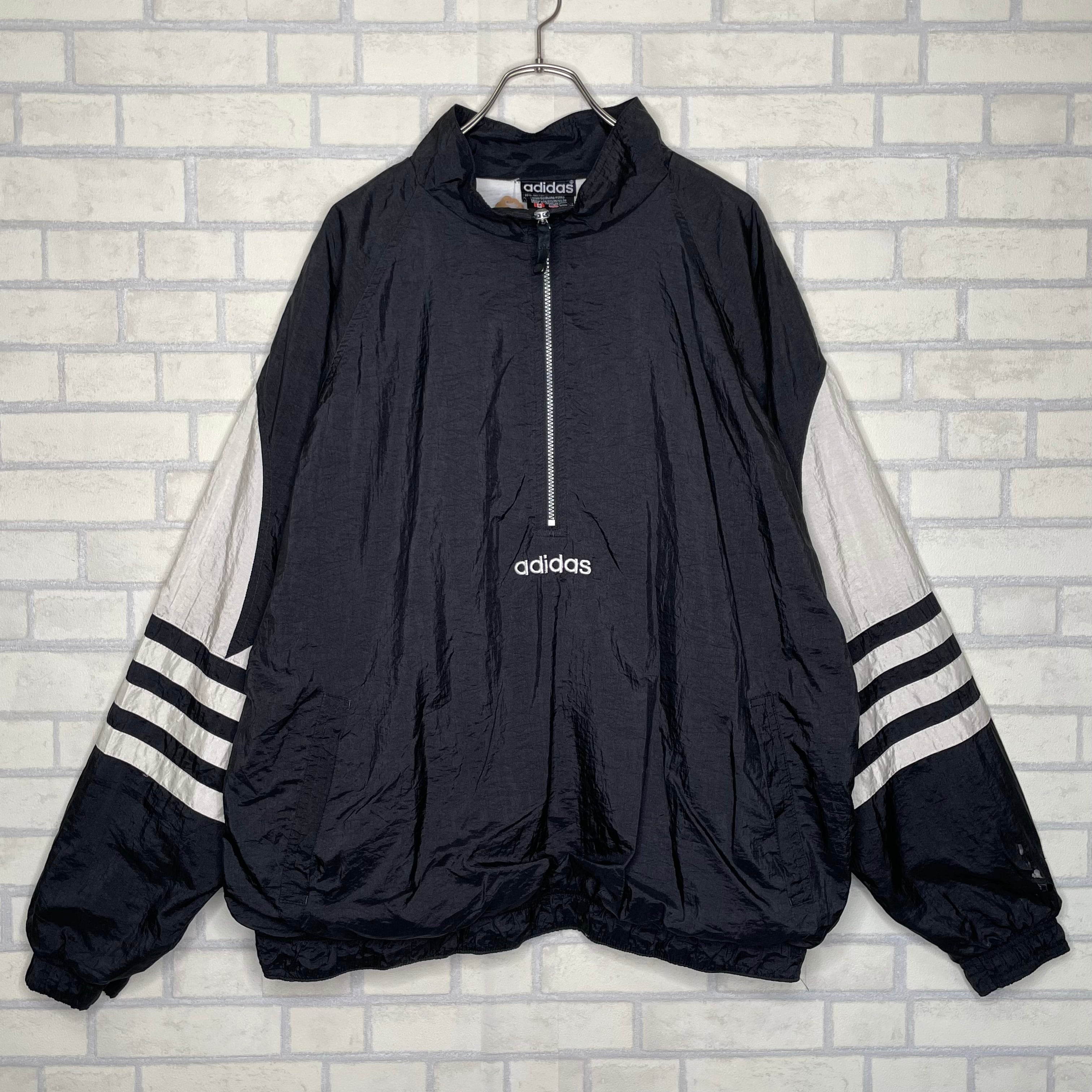 80's 】adidas ナイロンジャケット XL ラグランスリーブ 100%ナイロン