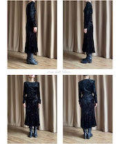 J&R black velour set up-5028-10