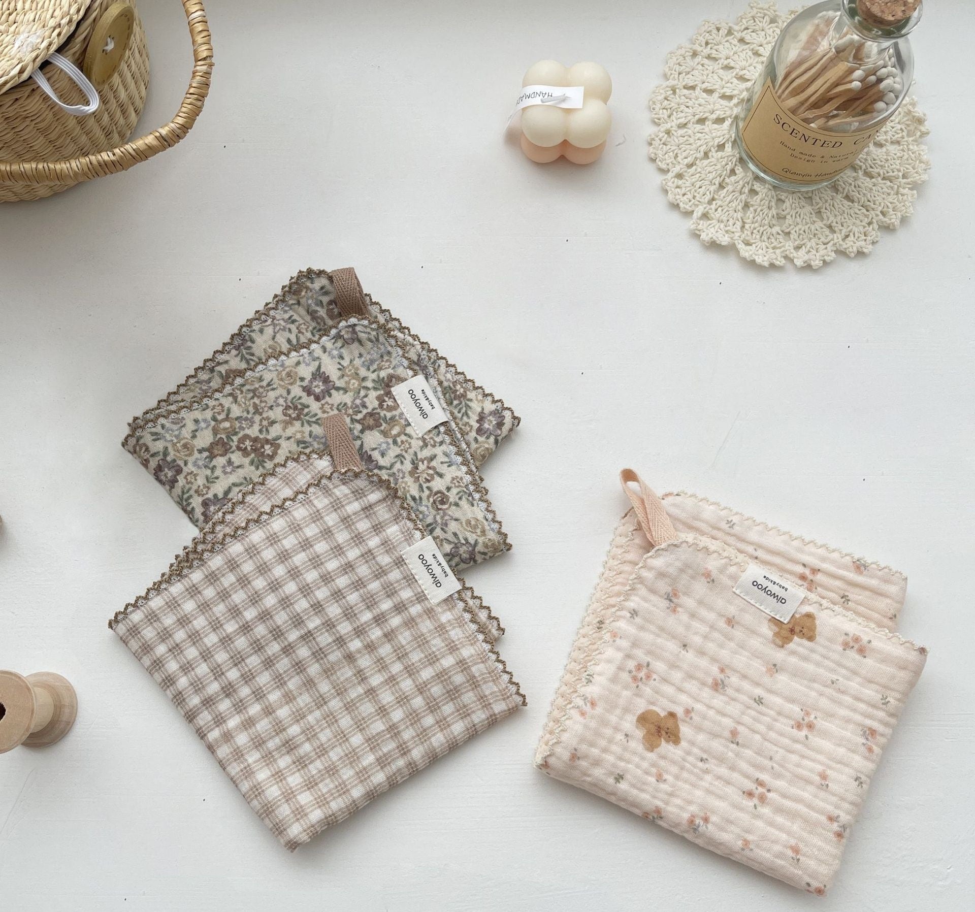 10color ガーゼハンカチ