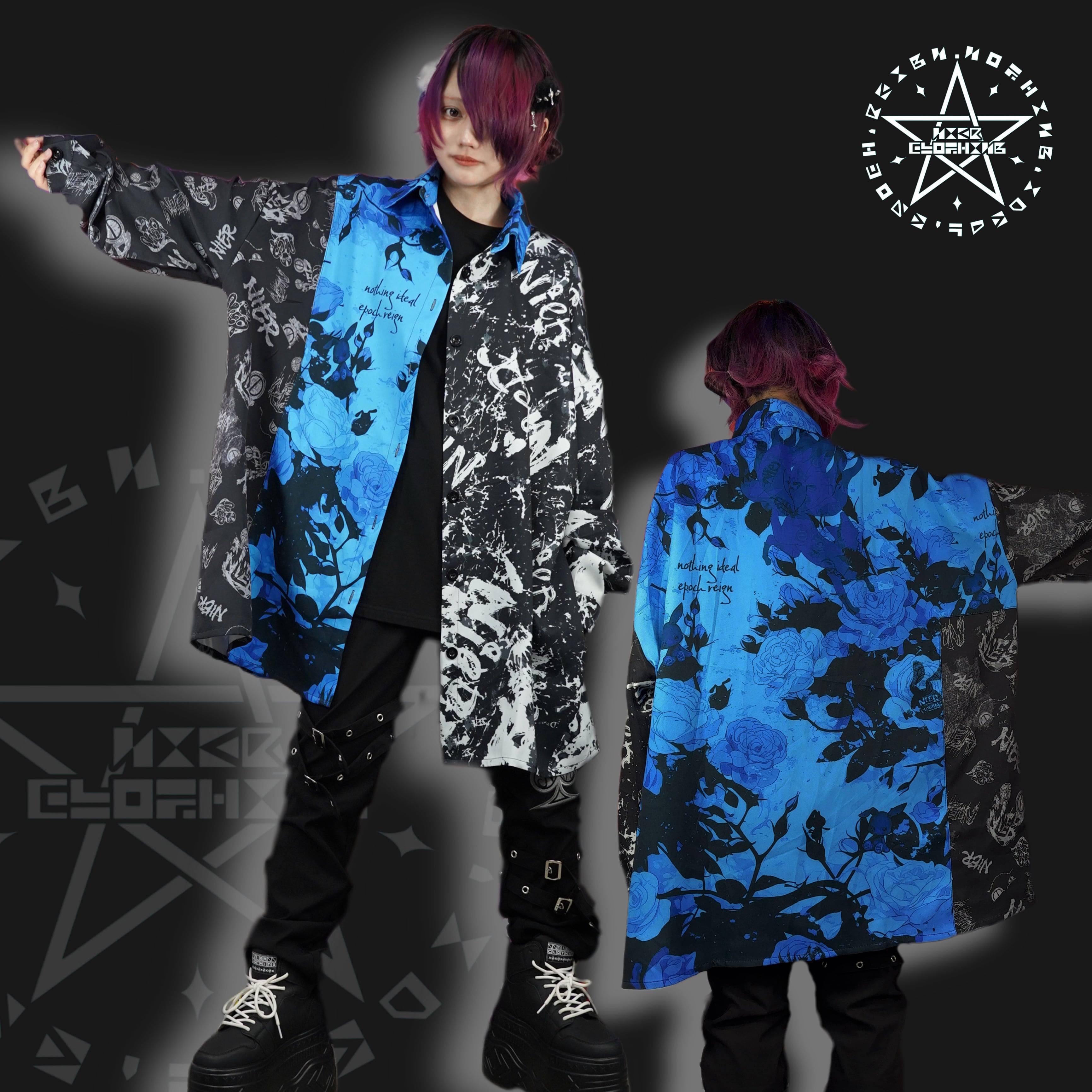 TRIPLE DESIGN SUPER OVERSIZE SHIRT【FACE×ROSE×CRASH】 | NIER CLOTHING
