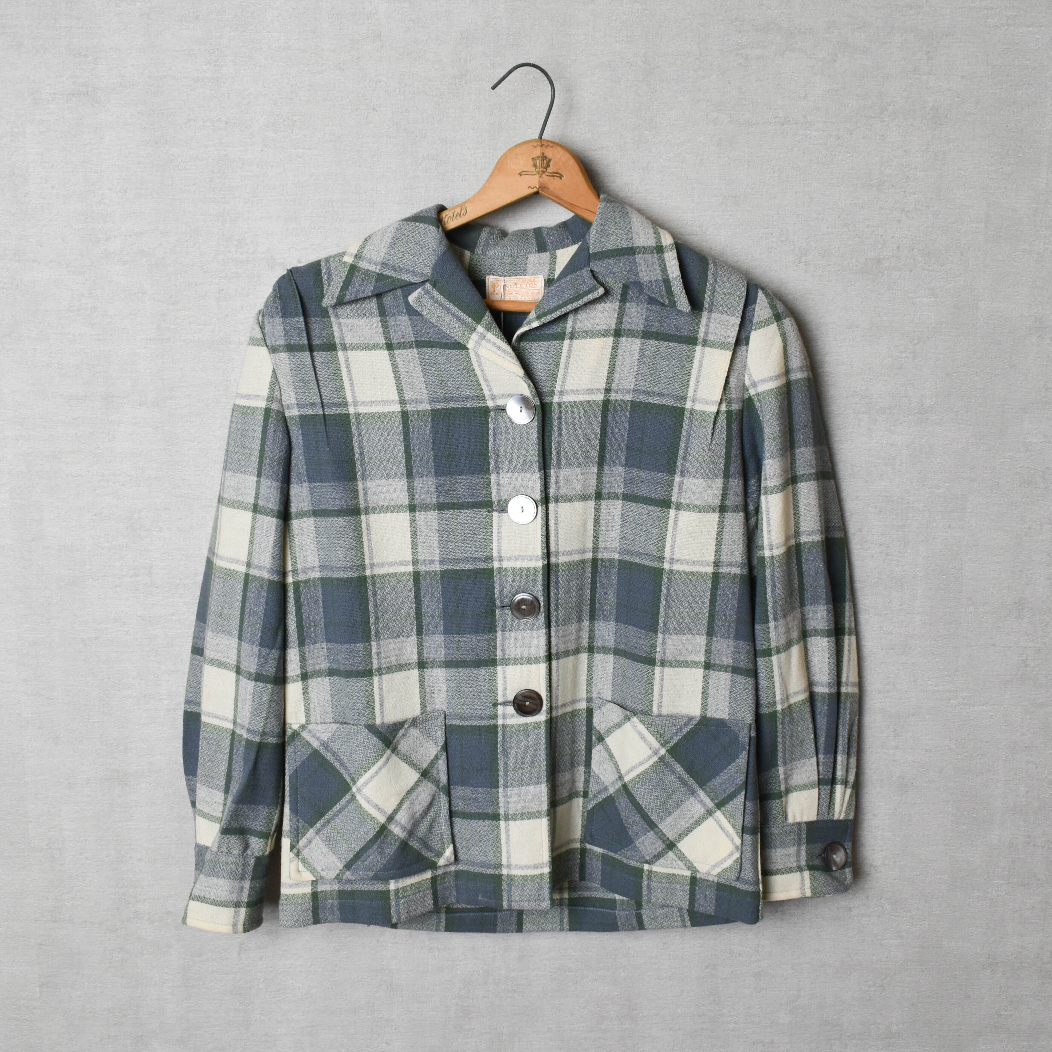 [USED] PENDLETON / MADE IN USA open collor check shirts