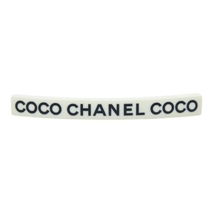 シャネル ロゴ バレッタ ヘアアクセサリー 07P ホワイト ゴールド プラスチック メッキ レディース CHANEL 【中古】