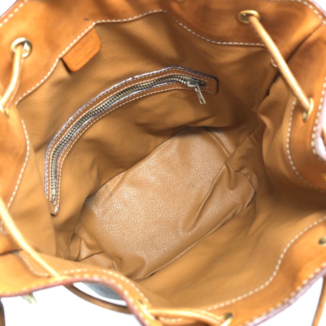 CELINE セリーヌ マカダム ショルダーバッグ ブラウン ブラゾン型押し PVC レザー 巾着 vintage ヴィンテージ オールド e8wkxg