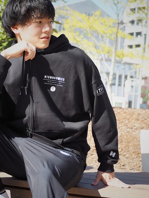 2022 AW “NTH FULL ZIP HOODIE” color Black×White