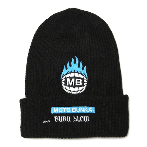 MOTO-BUNKA X BURN SLOW - Collab Logo Beanie　ビーニー