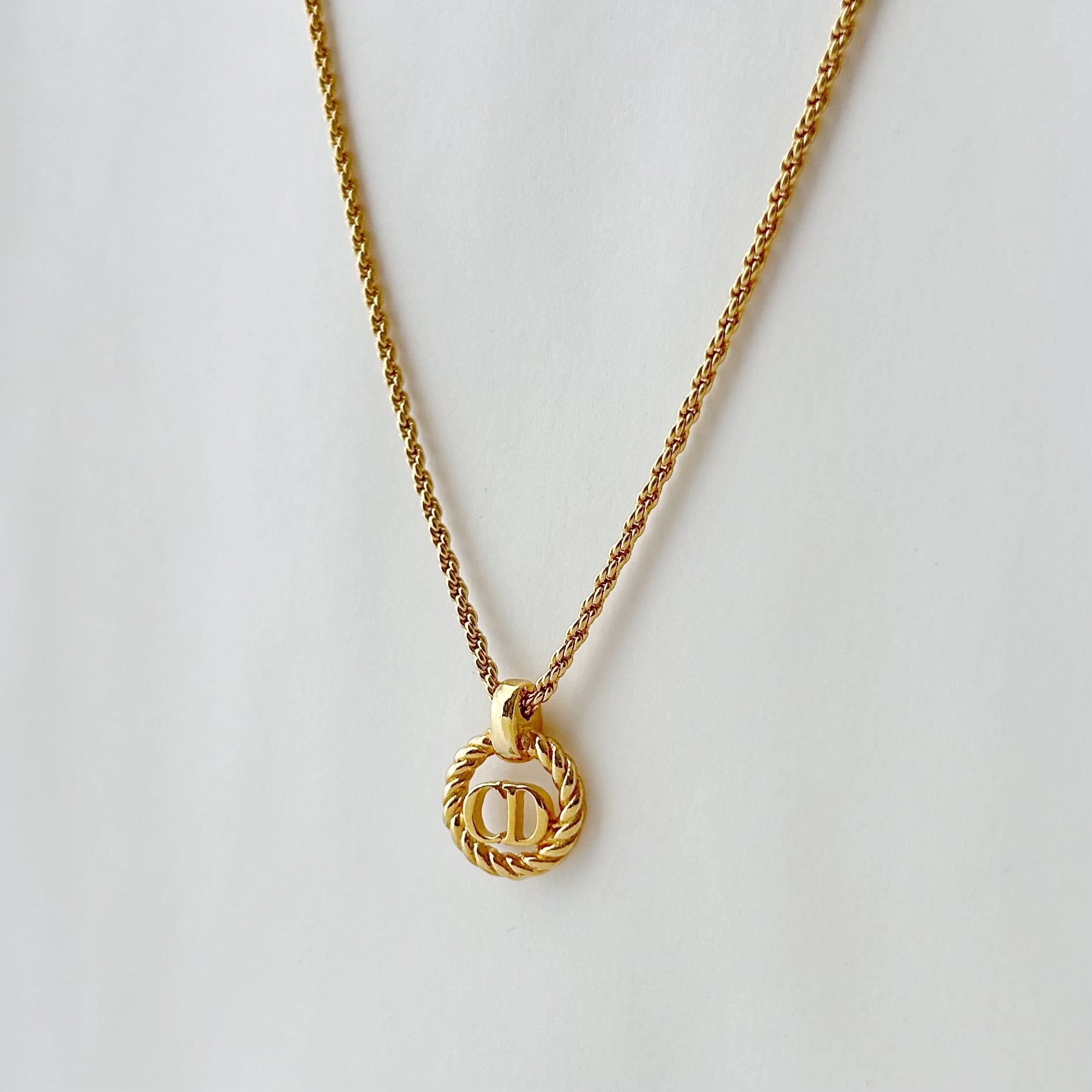 N7002】Christian Dior twist circle necklace/クリスチャン N7002】Christian Dior twist circle necklace/クリスチャン