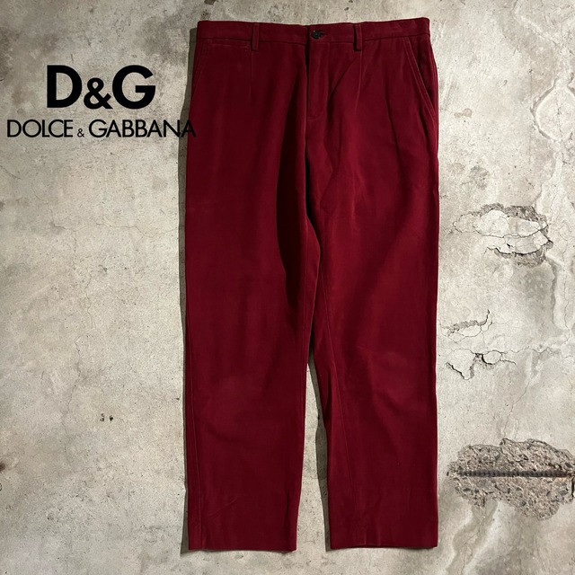〖DOLCE&GABBANA〗made in Italy red cotton slacks pants/ドルチェアンドガッパーナ イタリア製 赤 コットン スラックス/msize/#0427/osaka
