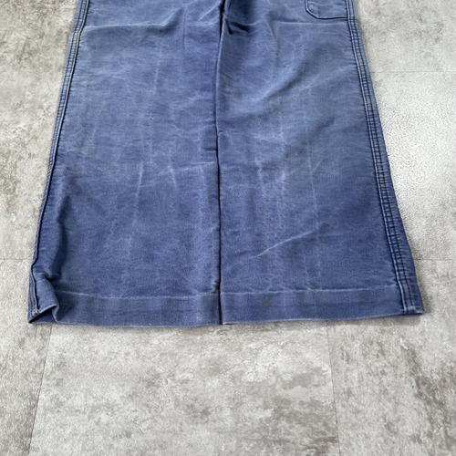 60s- フレンチワーク モールスキン ブルー パンツ W33 詳細写真14