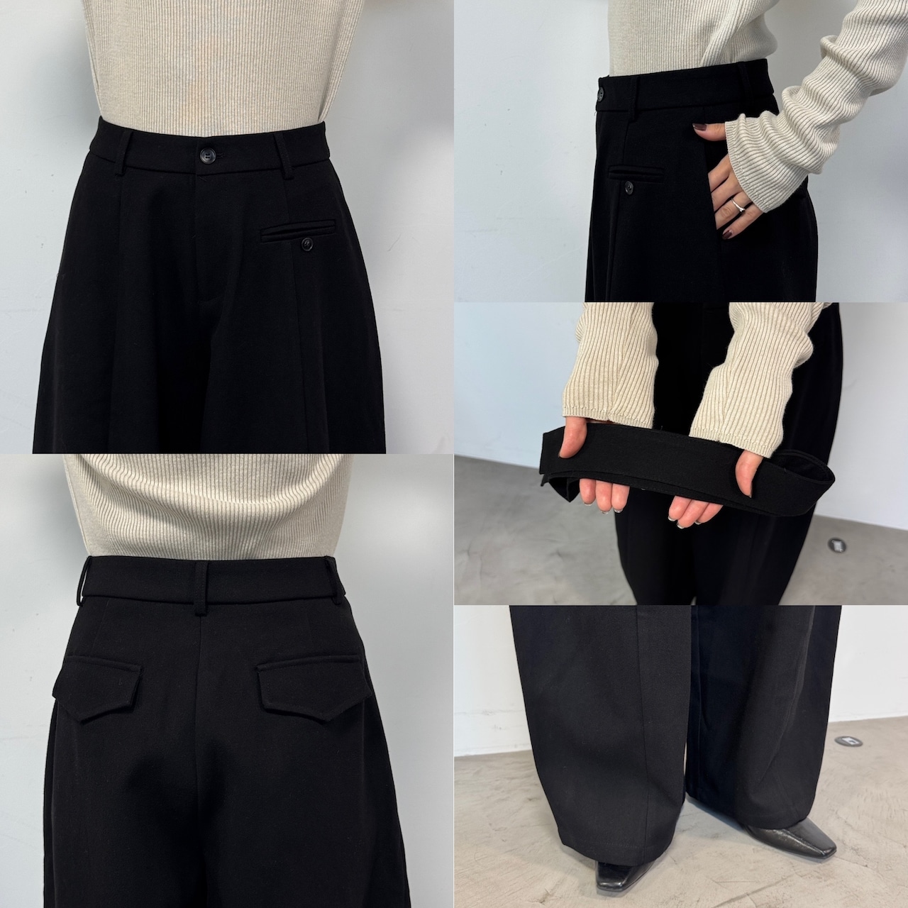 Tie belt wide curve PT/black