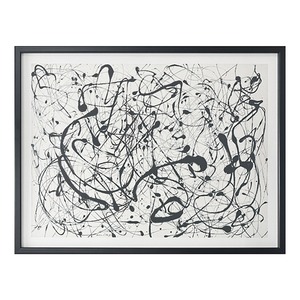 [額縁付き] ジャクソン・ポロック「Number 14」アートポスター ドリップ・ペインティング ブラックフレーム 810×610mm AFJP01