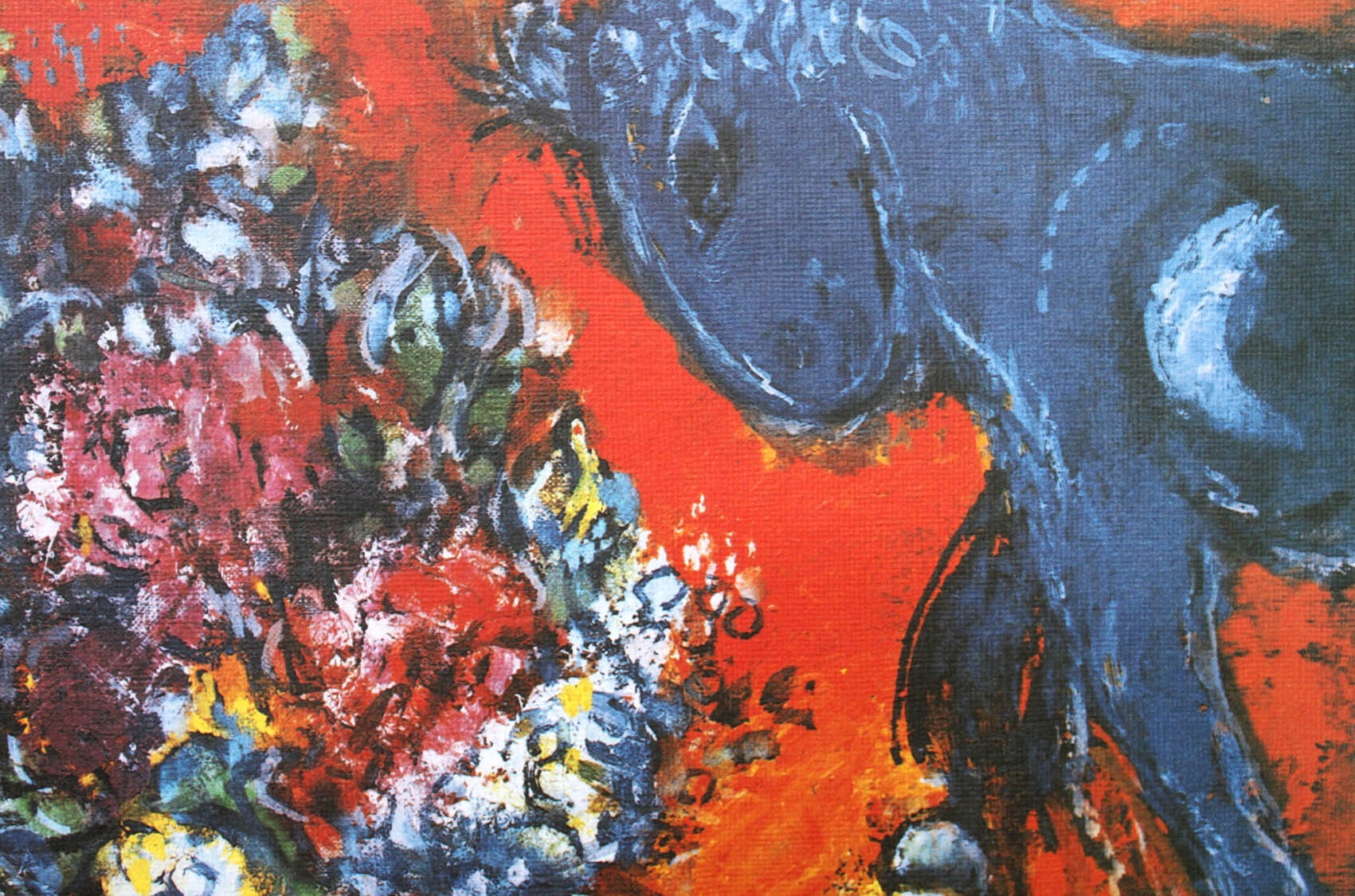 マルク シャガール作品「恋人たちの花束」額縁4色選択可能 作品証明書 展示用フック 限定500部エディション付複製画リトグラ