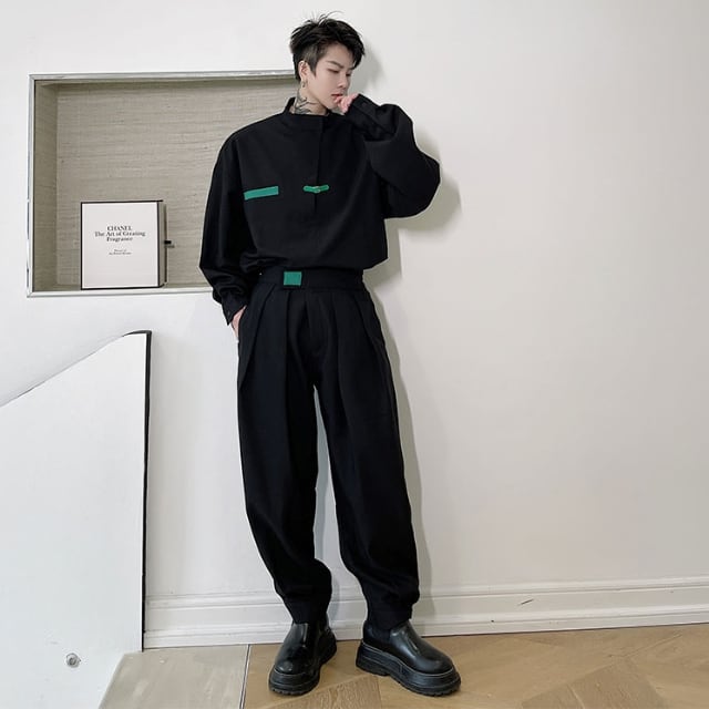 予約販売】メンズ セットアップ 無地 ワンポイント ブラック ホワイト