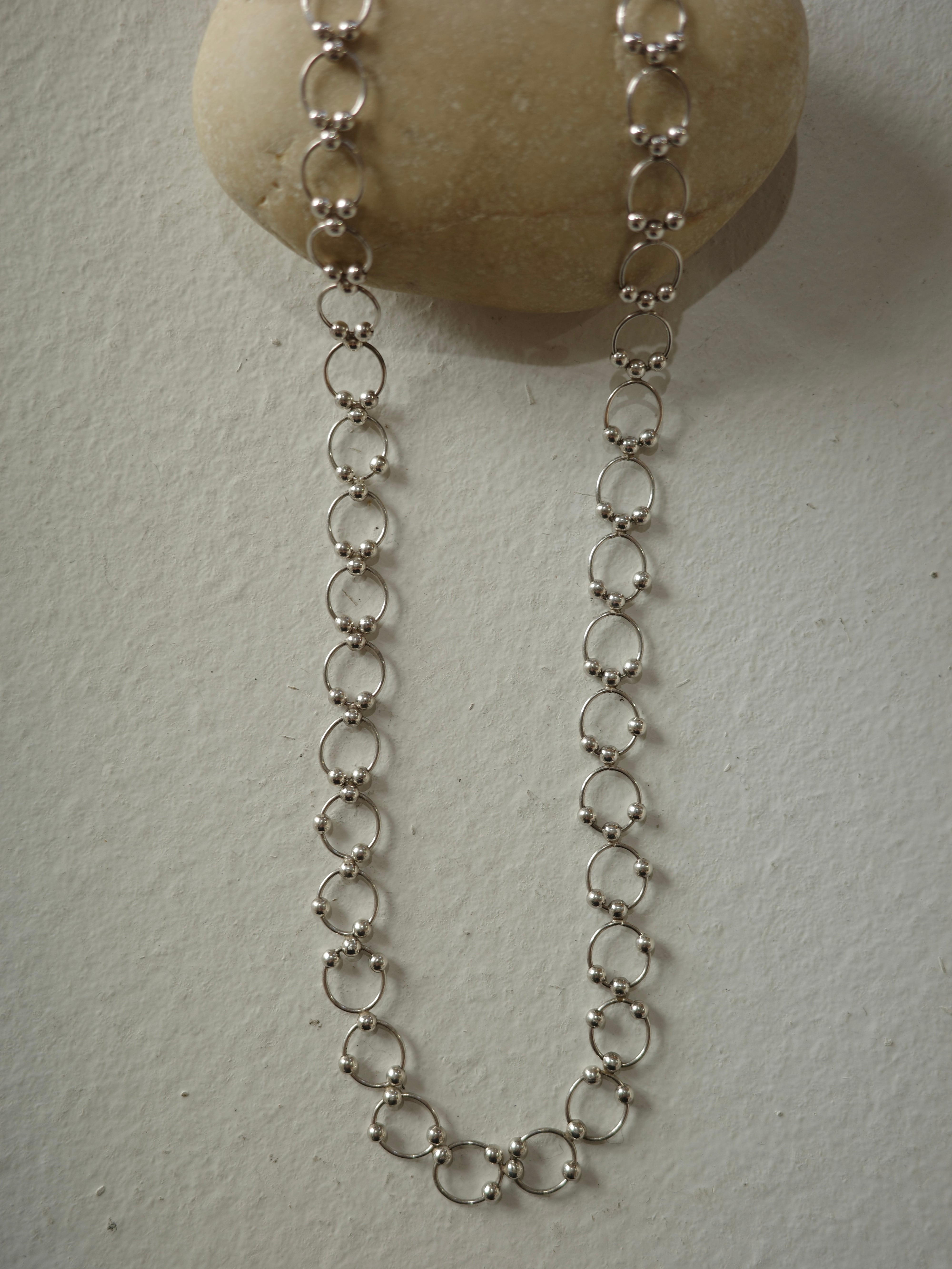 <vintage silver925>circle chain necklace