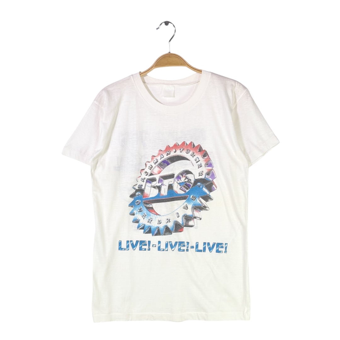 80s バックマンターナーオーバードライブ BTO ヴィンテージTシャツ ロックTシャツ BACHMAN TURNER OVERDRIVE サイズL相当 古着 @AAA1533