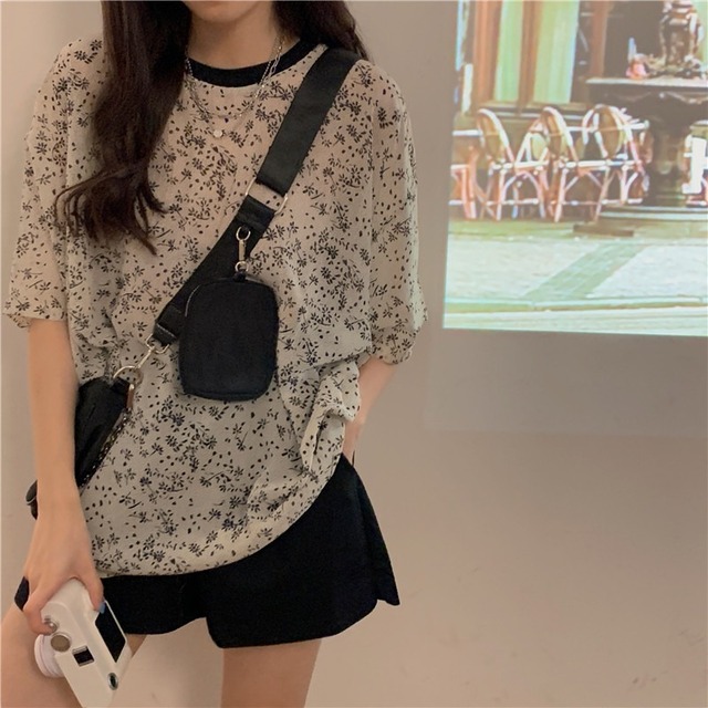 サマーレッドTシャツ トップス ハイウェストウェストショーツ ストリート 夏物 ブルマー 1号婦人28015267040