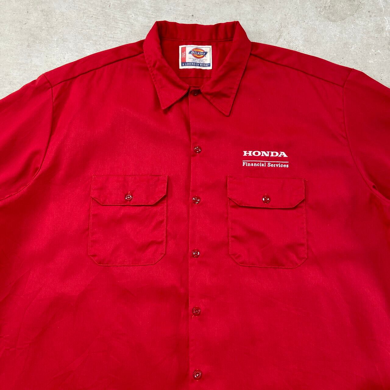 Dickies ディッキーズ 半袖 ワークシャツ HONDA 企業ロゴ刺繍 メンズ