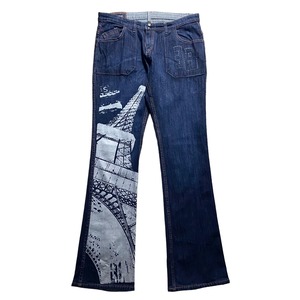 MARITHE FRANCOIS GIRBAUD reversible paint denim pants