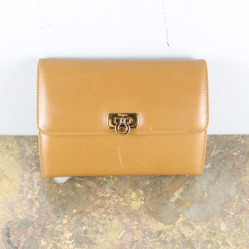 .Salvatore Ferragamo GANCHINI LEATHER CLUTCH BAG MADE IN ITALY/サルヴァトーレフェラガモガンチーニレザークラッチバッグ(ポーチ) 2000000054230