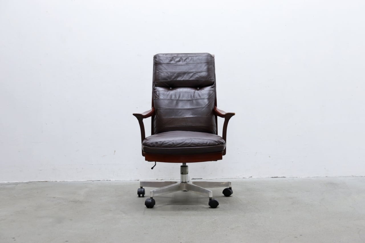 maruni マルニ木工 ヴィンテージ 本革 キャスターチェア デスクチェア