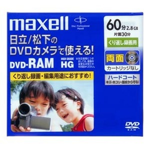 【特価処分】maxell ビデオカメラ用 DVD-RAM 60分 1枚 10mmケース入 DRM60HG.1P A