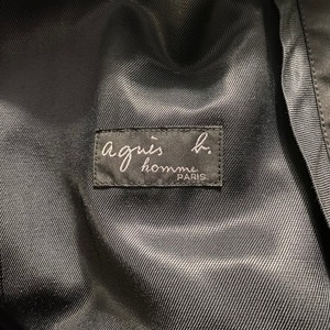 AGNES B.HOMME black single cotton coat