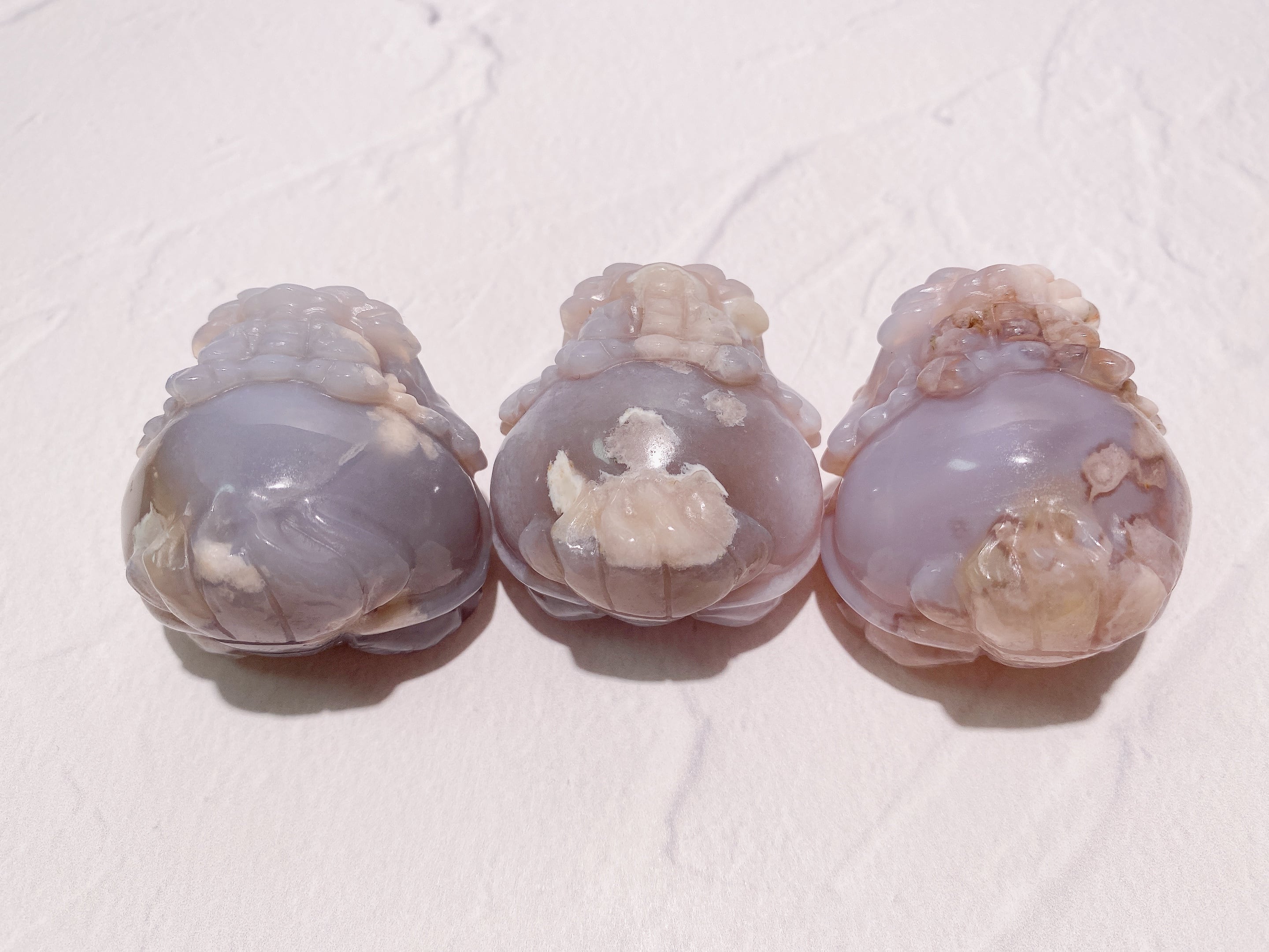 ブルー桜瑪瑙 龍亀 ピンク入り レア 選べる】フラワーアゲート龍亀(ロングイ) | 9rinto