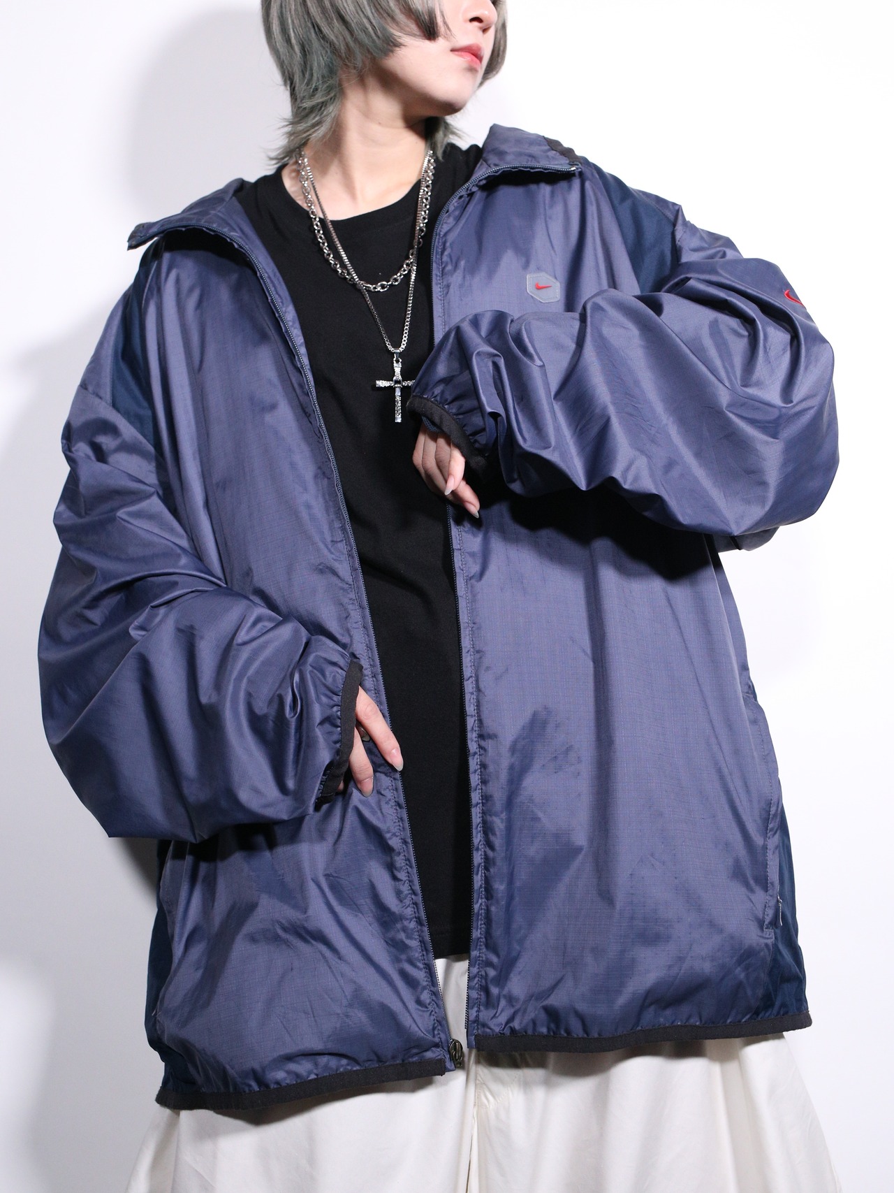 “NIKE” switching design nylon jacket - 2