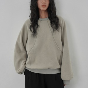 crewneck pullover fleece tops　j-0154