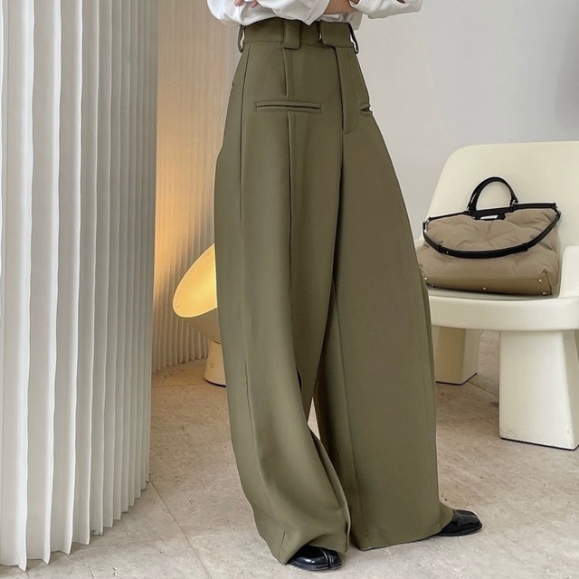 ワイドレッグAラインパンツ　21407