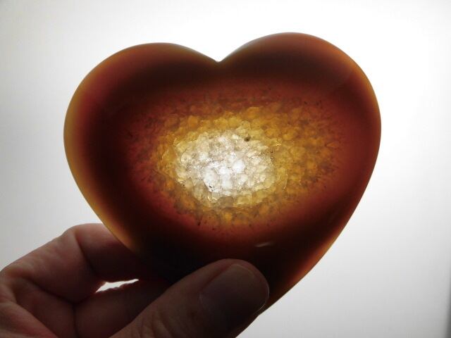 【瑪瑙カービング】　ハート瑪瑙　no.3