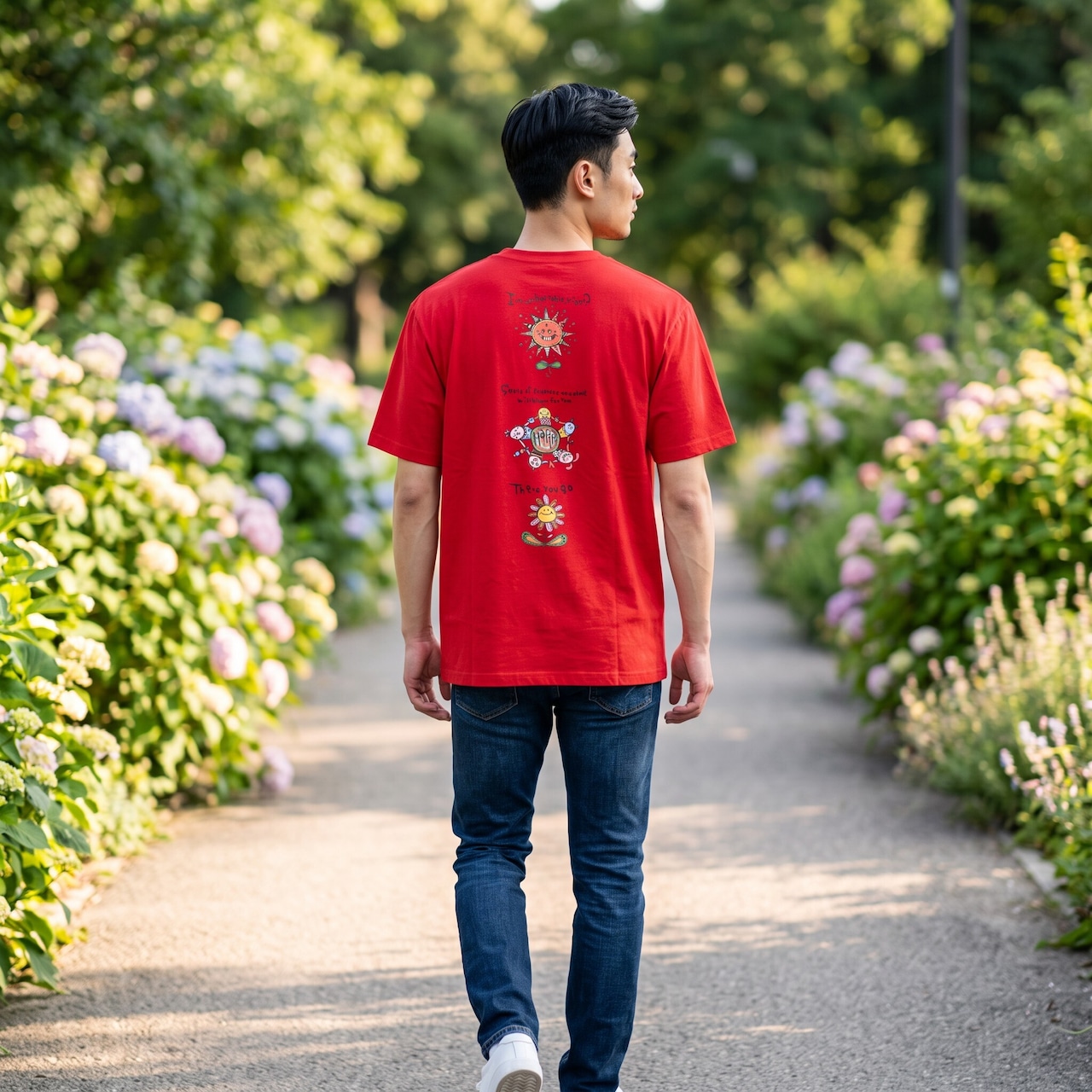 pipi オリジナルTシャツ 【レッド】スリーデザイン Lサイズ