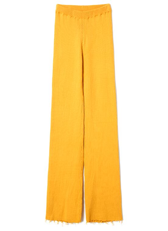 yellow flowy pants