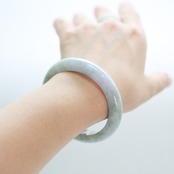 【内径 56.4mm】ラベンダーバングル lavender/marble A貨翡翠 jd_bg1305