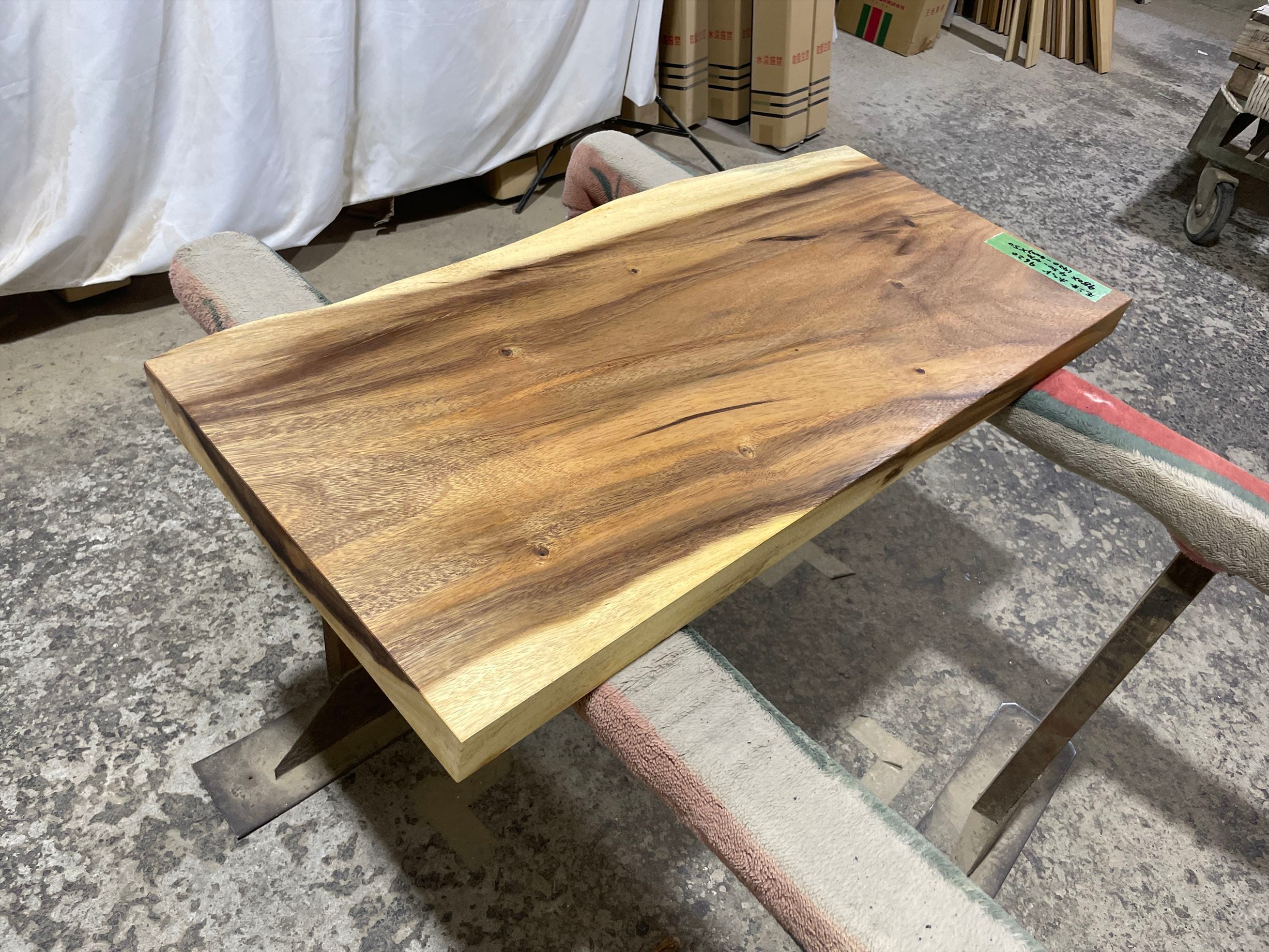 モンキーポッドテーブル モンキーポッド9620 一枚板無垢 乾燥材 980x450-470x50mm カウンター