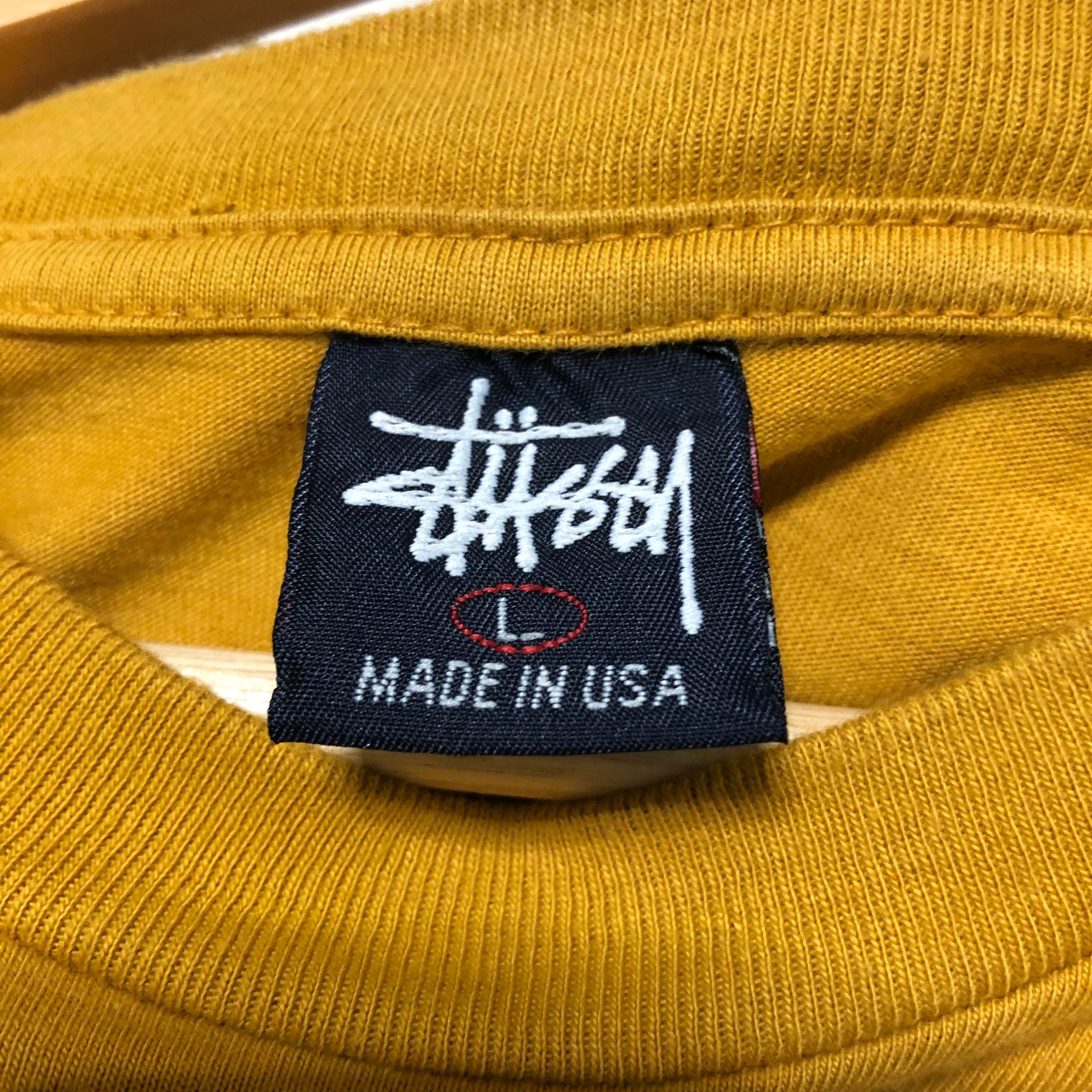 Stussy ステューシー 90's USA製 ドラゴン 半袖 Tシャツ L マスタード ...