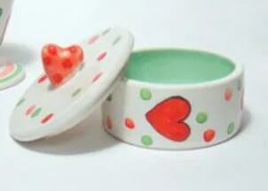 ハートシリーズ陶器小物入れ 蓋付き | harimy