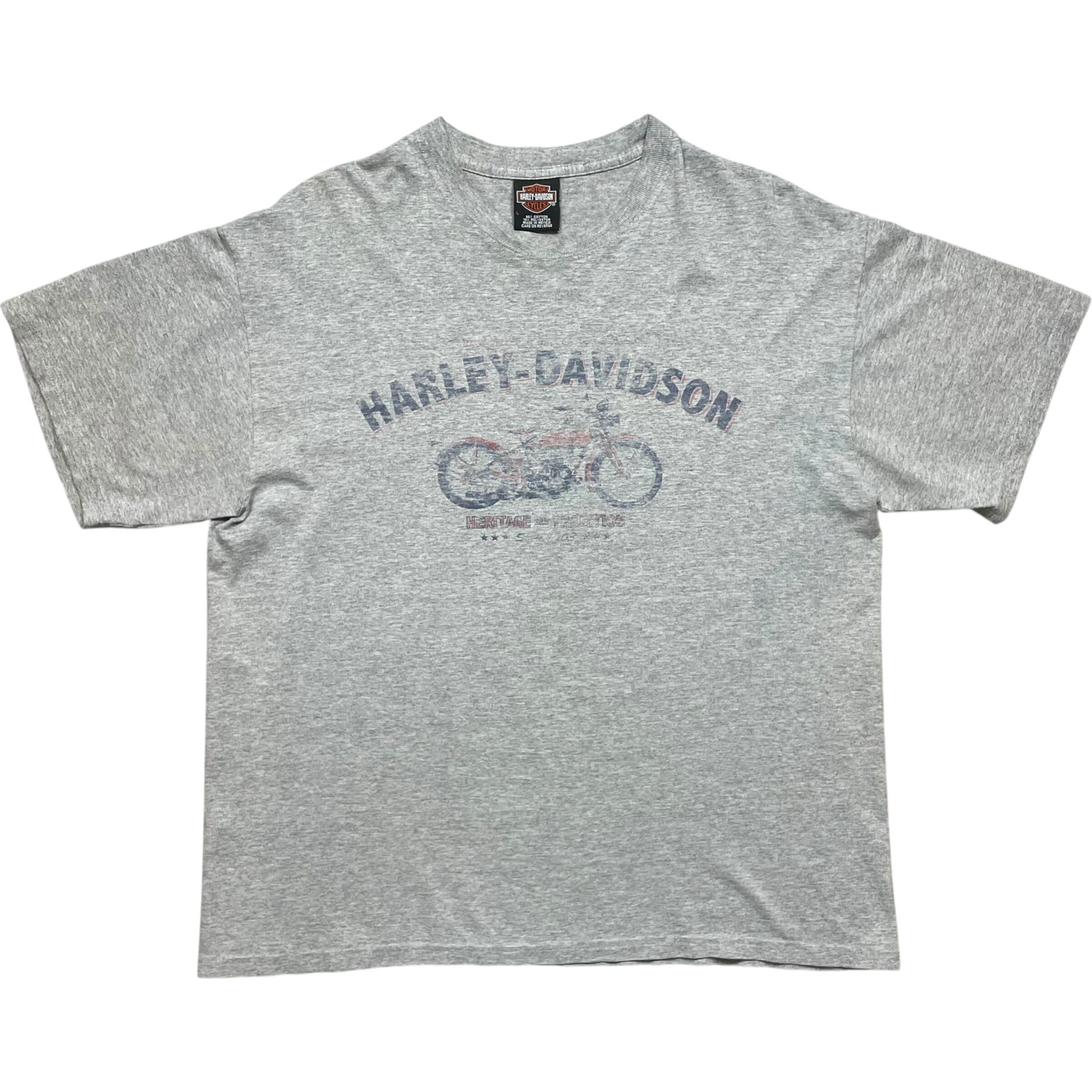 《L》 Harley-Davidson ハーレーダビッドソン Tシャツ バイクプリント 両面プリント グレー no.10522