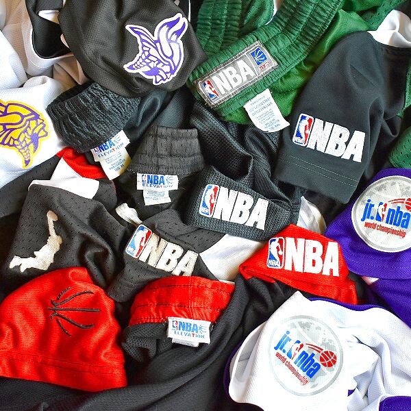 1点物◇リバーシブルJr.NBA紫白ショートパンツ古着メンズLレディースOK 