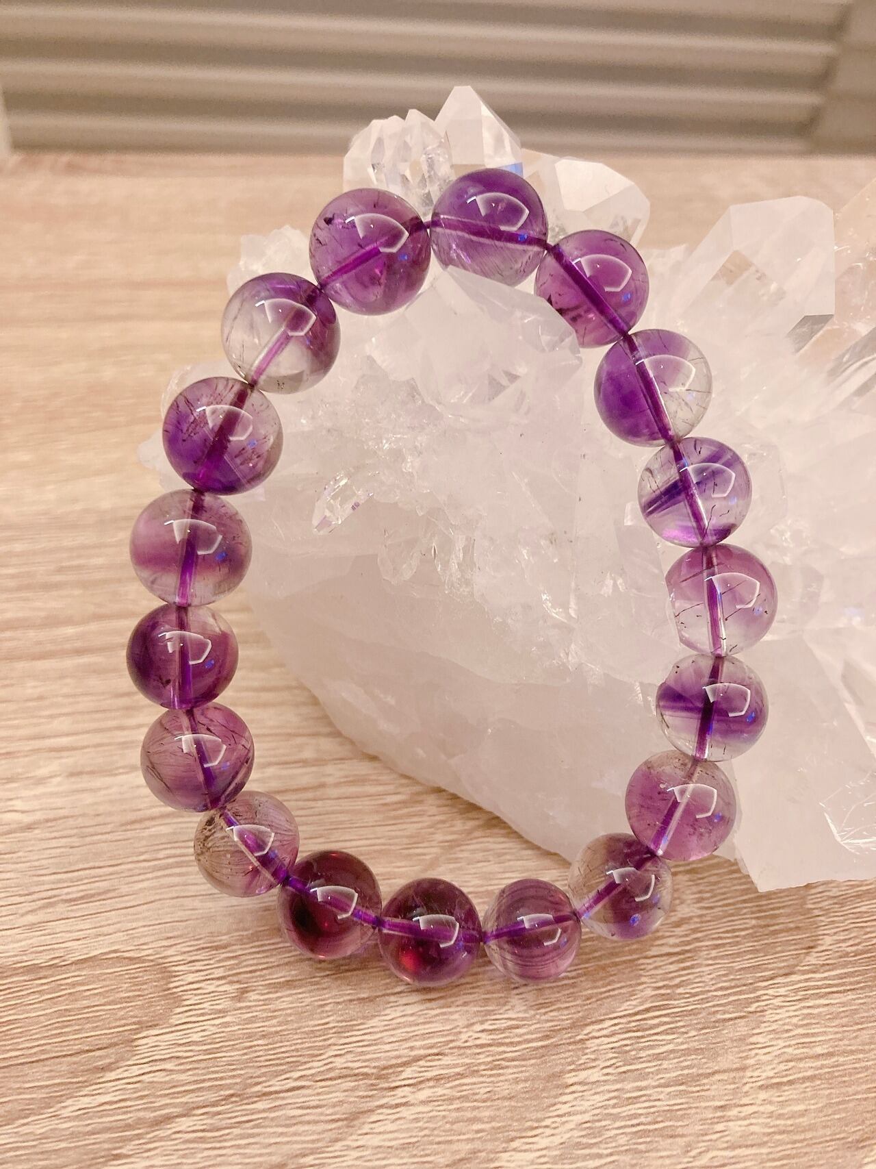 ブランドバーグアメシスト ブレスレット 12-13mm =新たな次元に向かうために必要な知識と能力を授ける= 男性用 ナミビア産