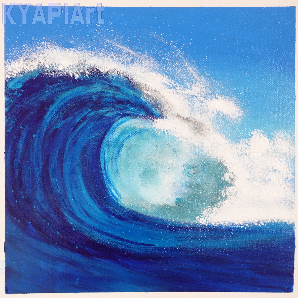 波・海【アクリル画】原画・イラスト 30×30センチ | Chopin Design