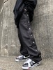 NYLON SNAP PANTS BLACK