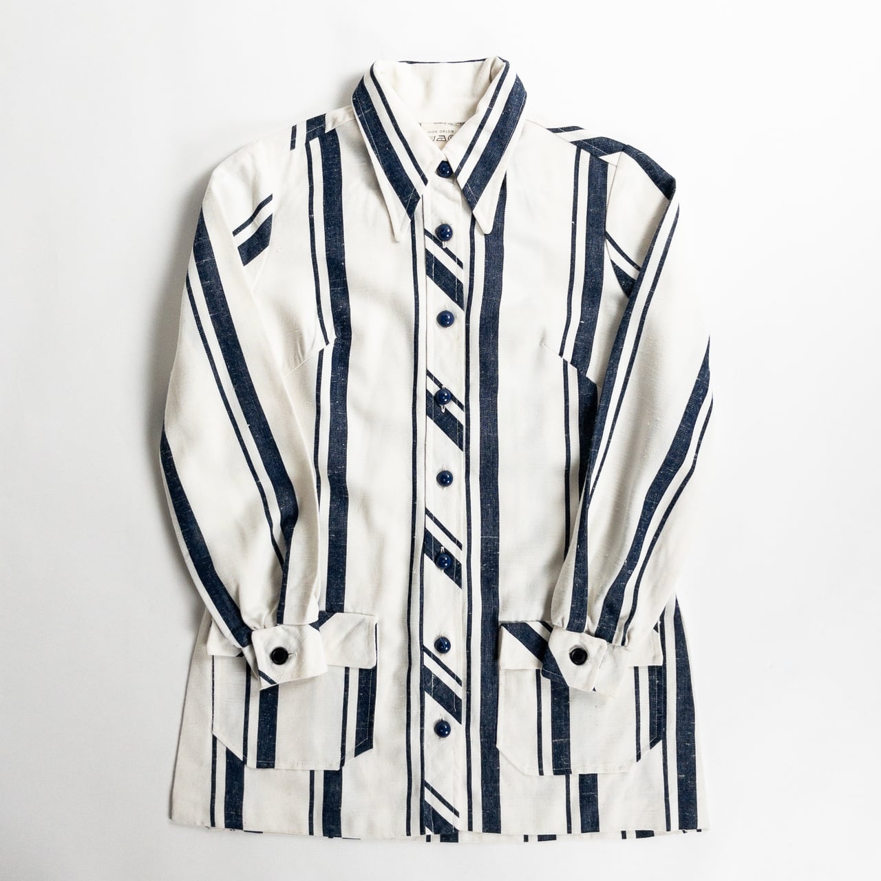 1990s Made in Sweden White × Navy Stripe Jacket