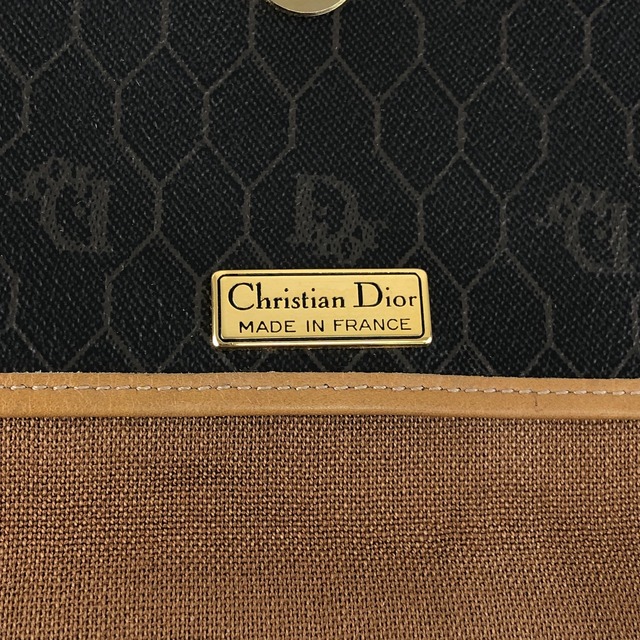 Christian Dior クリスチャン ディオール ショルダーバッグ ブラック ロゴ PVC レザー ラウンド vintage ヴィンテージ オールド p8wvy4