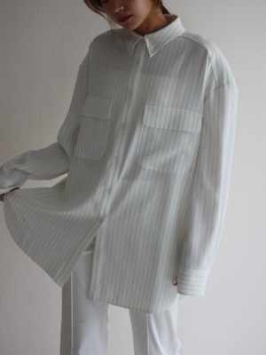 power shoulder over shirt (stripe)